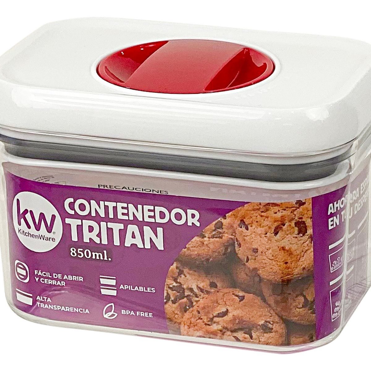 KITCHENWARE - CONTENEDOR HERMÉTICO RECTANGULAR 850ML TRITAN - KITCHENWARE
