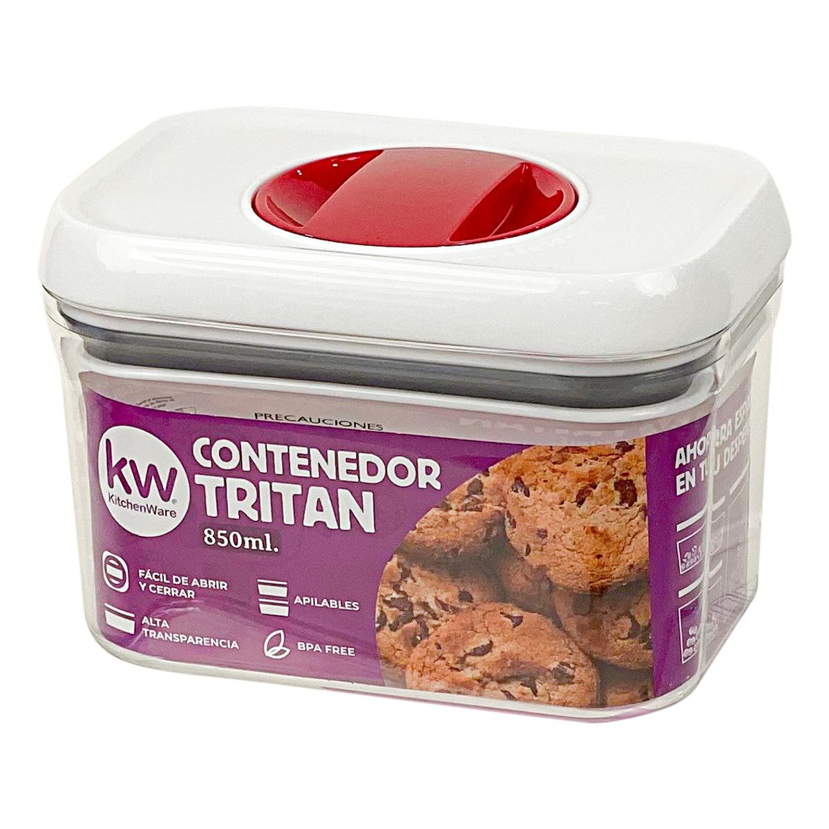 KITCHENWARE - CONTENEDOR HERMÉTICO RECTANGULAR 850ML TRITAN - KITCHENWARE
