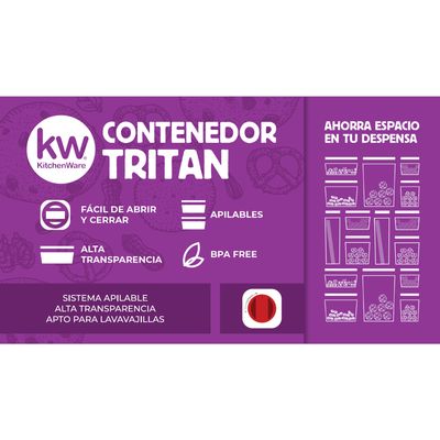 Imagen 2 del producto CONTENEDOR HERMÉTICO RECTANGULAR 850ML TRITAN -