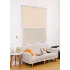 GENERICO - Cortina doble visillo mas blackout beige de 140x240