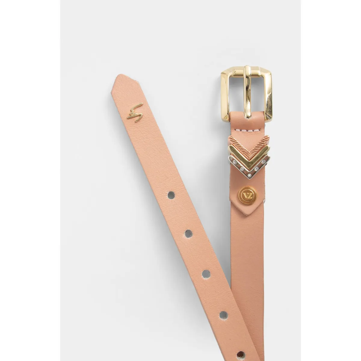 VELEZ - Vélez Cinturón Unifaz De Cuero 3 Pasadores Natural