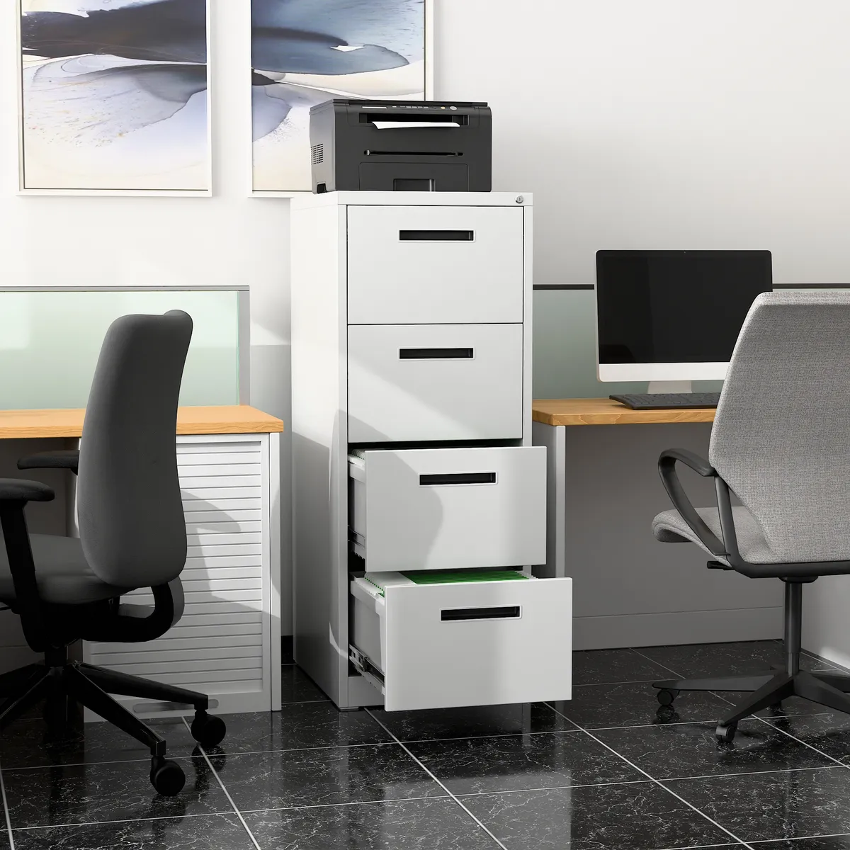 GENERICO - Kardex Metálico: 4 Cajones - Mod Grey FA-4D-G