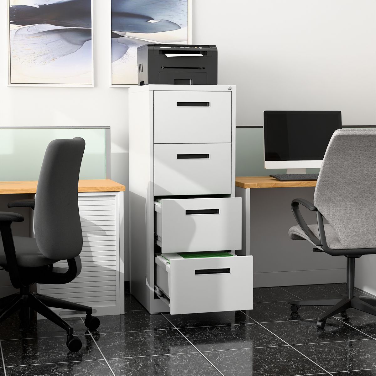 GENERICO - Kardex Metálico: 4 Cajones - Mod Grey FA-4D-G