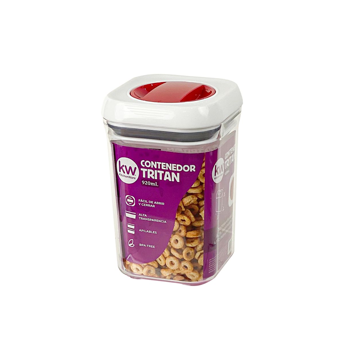 KITCHENWARE - CONTENEDOR HERMÉTICO CUADRADO 920 ML TRITAN - KITCHENWARE