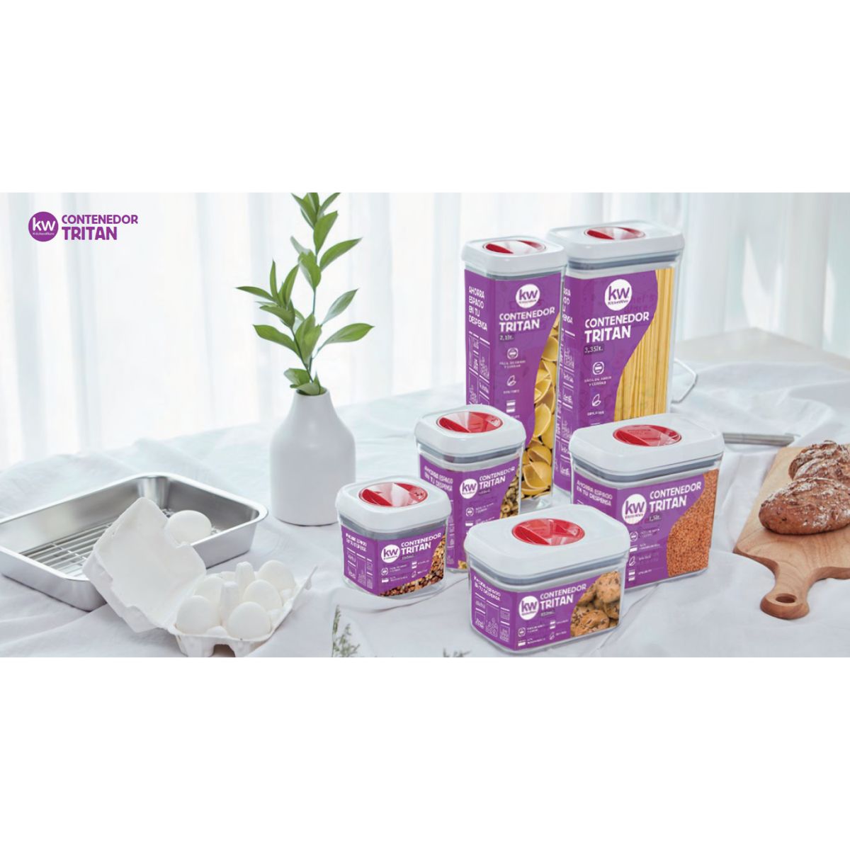 KITCHENWARE - CONTENEDOR HERMÉTICO CUADRADO 920 ML TRITAN - KITCHENWARE