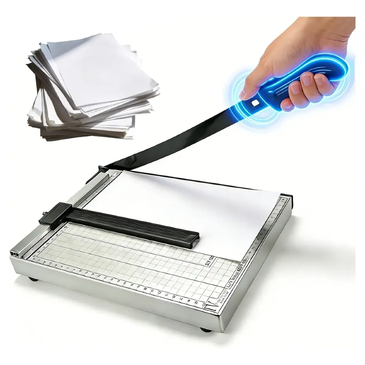 IRM - Guillotina Metalica A4 Cortadora Papel Fotos 30x25cm Precision Base Acero Reforzada FIGOIMPORT