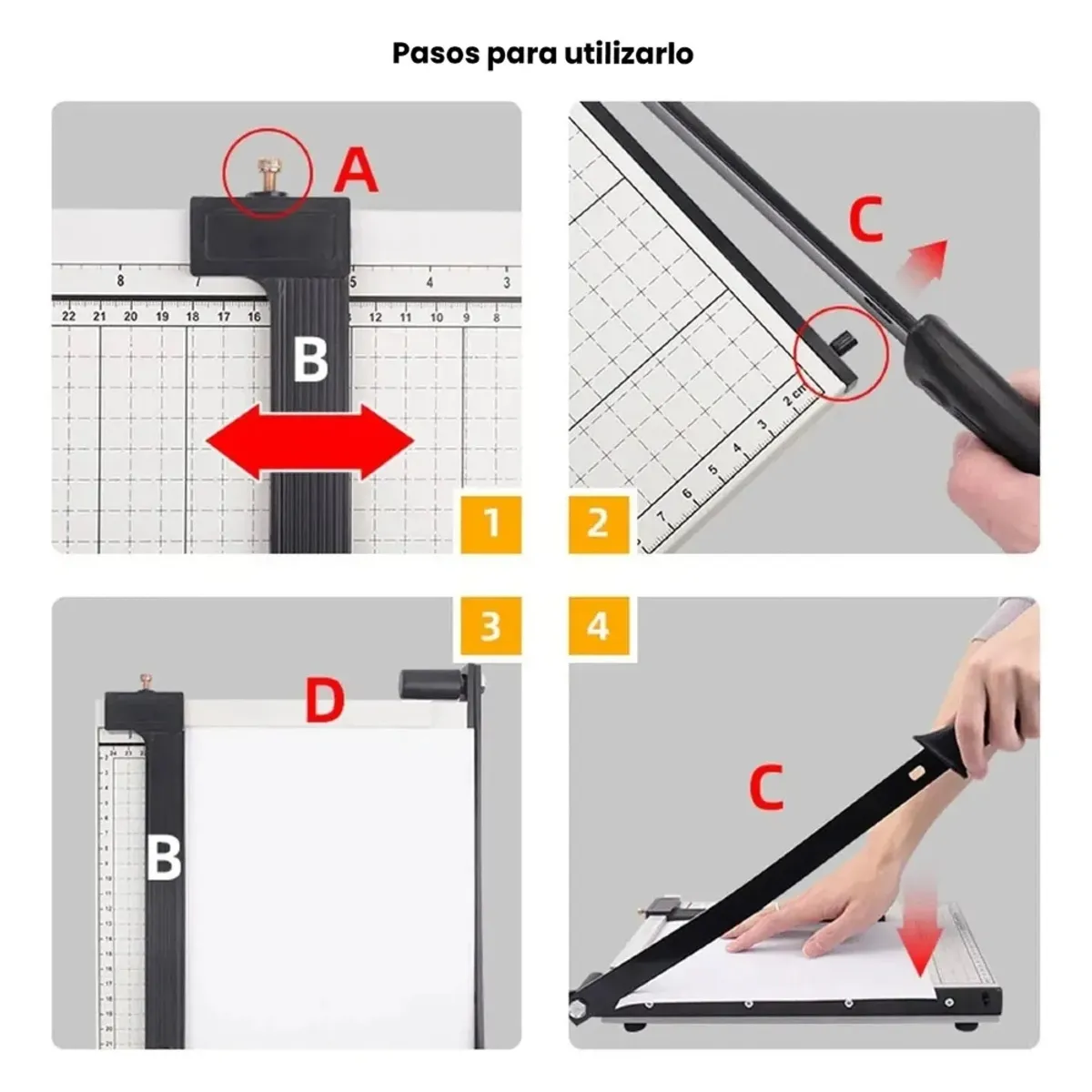 IRM - Guillotina Metalica A4 Cortadora Papel Fotos 30x25cm Precision Base Acero Reforzada FIGOIMPORT