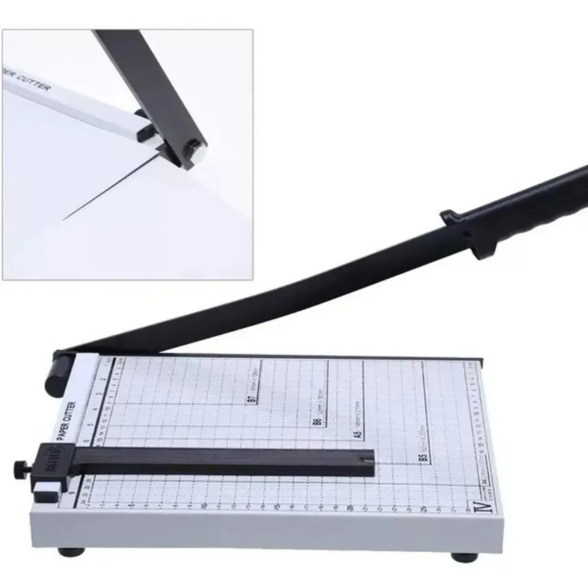 GENERICO - Guillotina Papel A4 828-4 Acero Carbono 12 Hojas Base Metal Seguridad Oficina Hogar Escuela