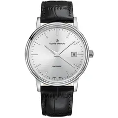 CLAUDE BERNARD - Reloj Classic 42mm Hombre Cuero Negro