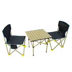 CRUSEC - Conjunto 2 Sillas Y Mesa Plegables Para Exteriores
