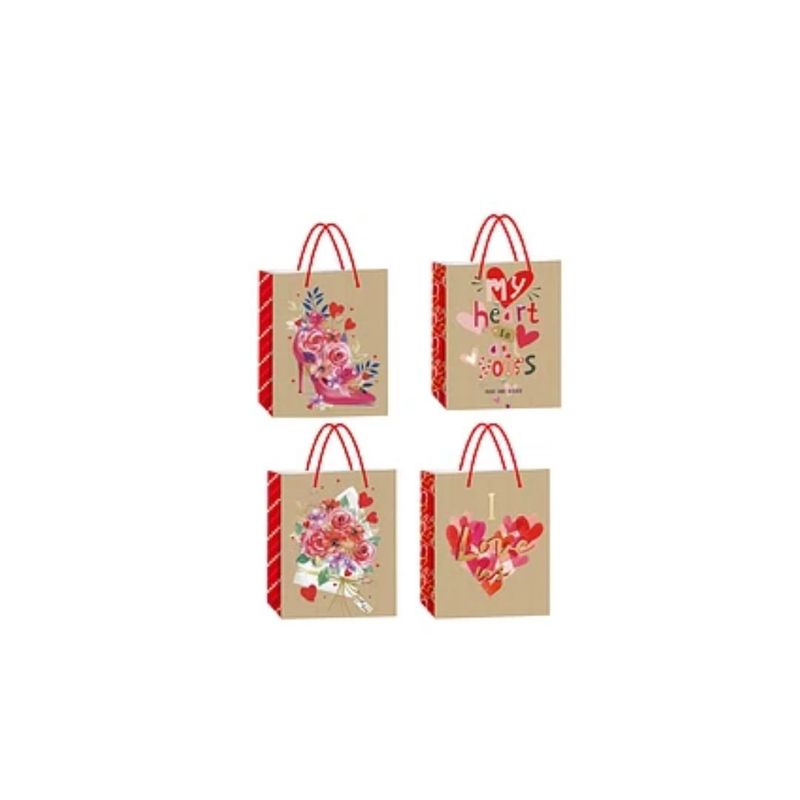 GENERICO - Bolsa De Regalo Corazones 39x30x12cm Diseño Aleatorio