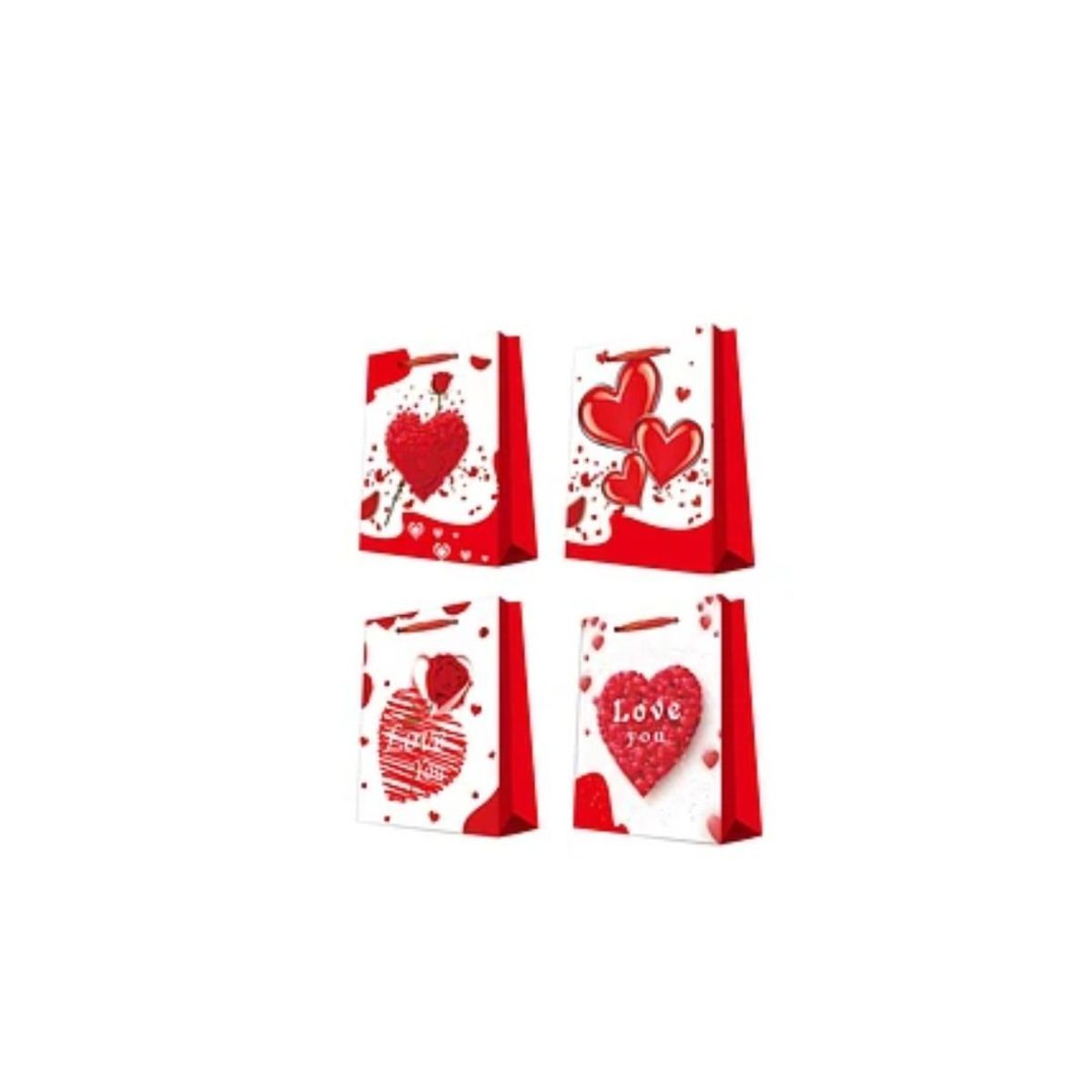 GENERICO - Bolsa De Regalo Corazón 3d 26x32x10cm Diseño Aleatorio