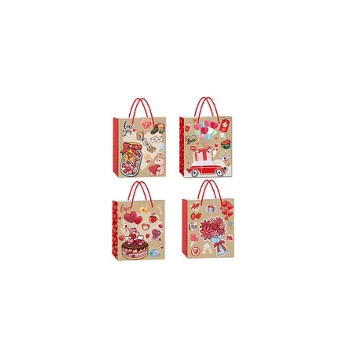 GENERICO - Bolsa De Regalo Love 39x30x12cm Diseño Aleatorio