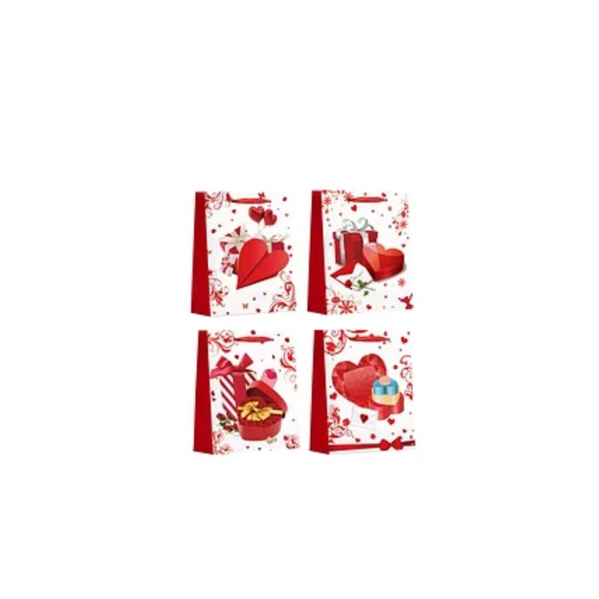 GENERICO - Bolsa De Regalo Corazón 26x32x10cm Diseño Aleatorio