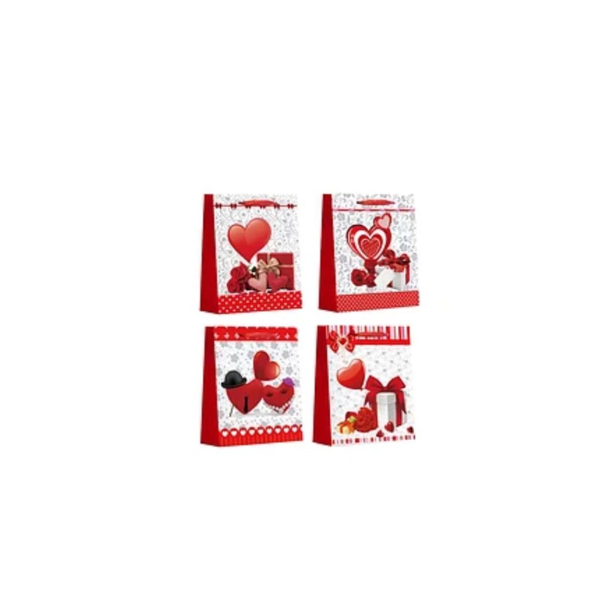GENERICO - Bolsa De Regalo Corazones 30x40x12cm Diseño Aleatorio