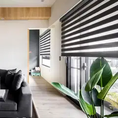 GENERICO - Cortina Persiana Roller Zebra Negra 150x200
