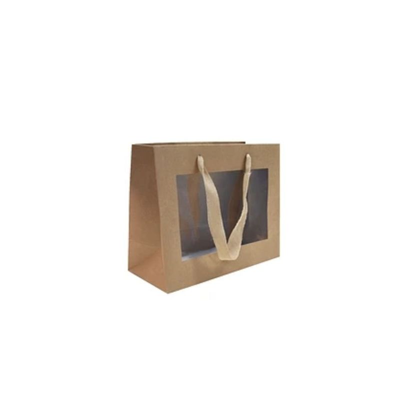 GENERICO - Bolsa De Regalo Papel Kraft Con Ventana23x19x12cm