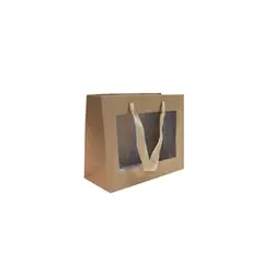 GENERICO - Bolsa De Regalo Papel Kraft Con Ventana23x19x12cm