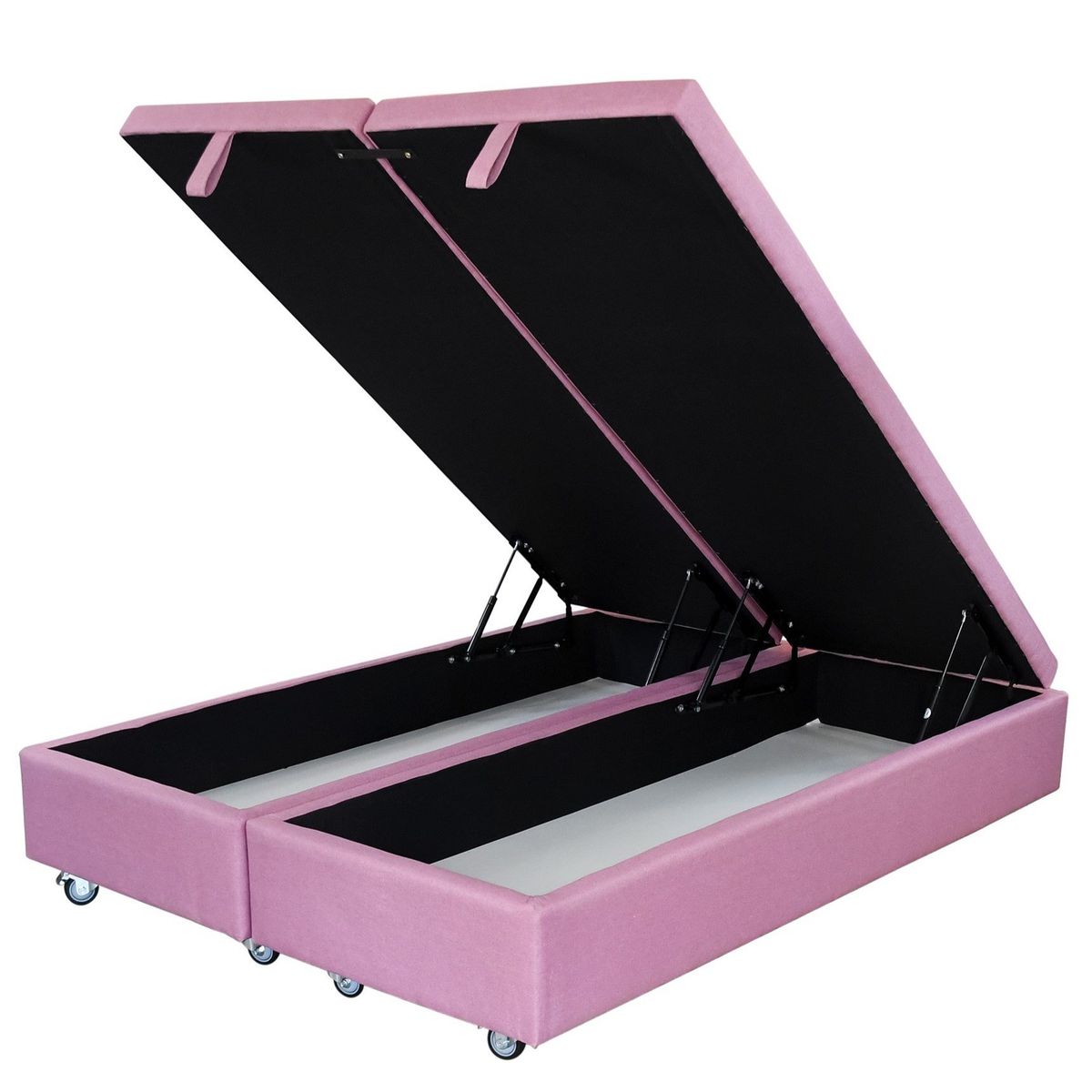 BLOCCARE - Base Baul 2 Plazas Div Color Palo Rosa Largo 200 Ruedas Caster Deluxe