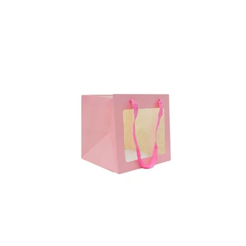 GENERICO - Bolsa De Regalo Con Ventana 20x20x20cm Rosa