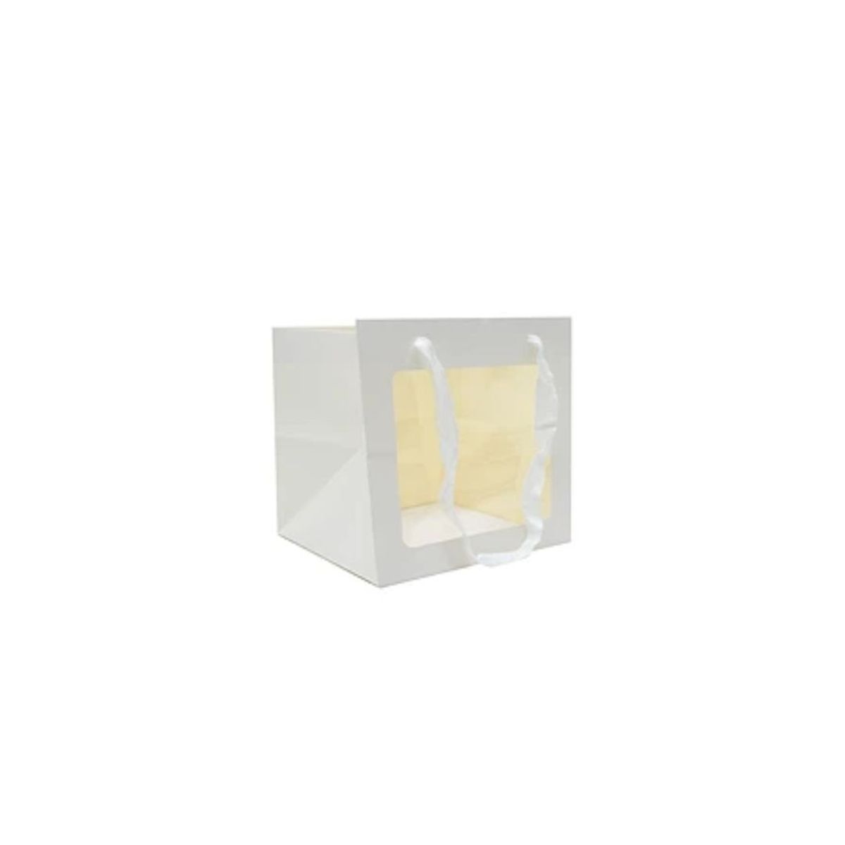 GENERICO - Bolsa De Regalo Con Ventana 25x25x25cm Blanco