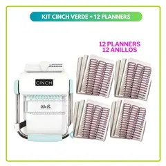 AMERICAN CRAFTS - Encuadernadora Cinch Verde Menta + 12 PLANNERS