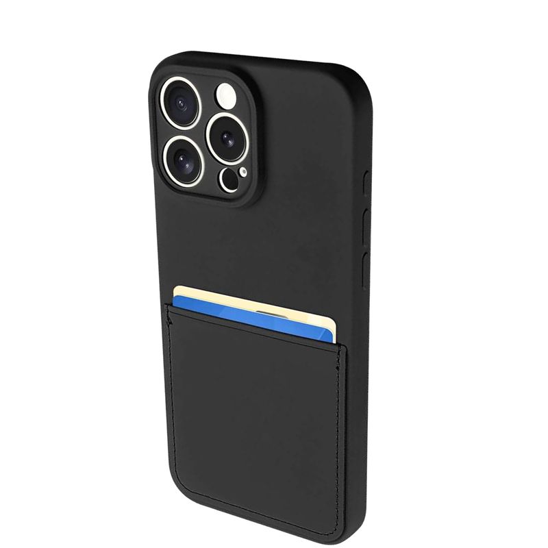 GENERICO - Carcasa Premium Con Tarjetero Para iPhone 16 Pro Negro