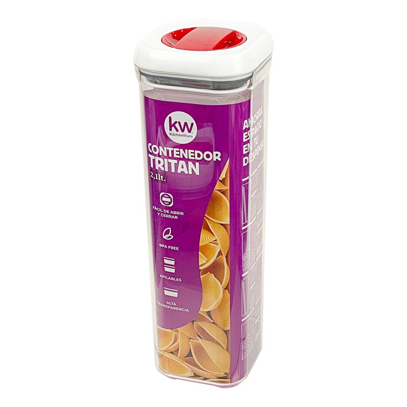 KITCHENWARE - CONTENEDOR HERMÉTICO CUADRADO 2,1 LTS TRITAN - KITCHENWARE