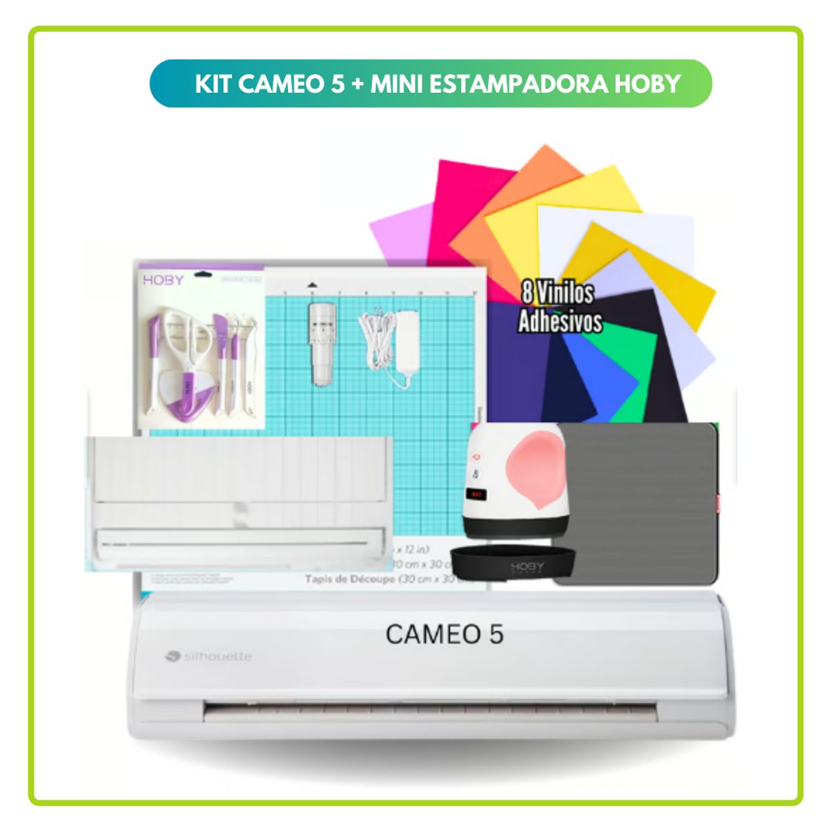 SILHOUETTE - Cameo 5 Silhouette + MINI ESTAMPADORA HOBY 04