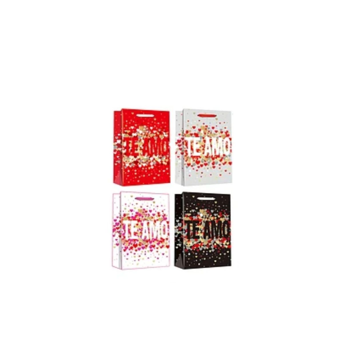 GENERICO - Bolsa Regalo Te Amo Con Corazones 26x32x10cm Aleatorio