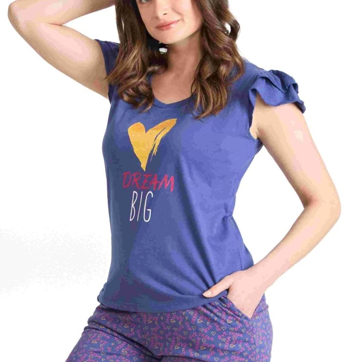 BECKIL - BECKIL COD 1775 PIJAMA SHORT ALGODON JERSEY ESTAMPADO CORAZON