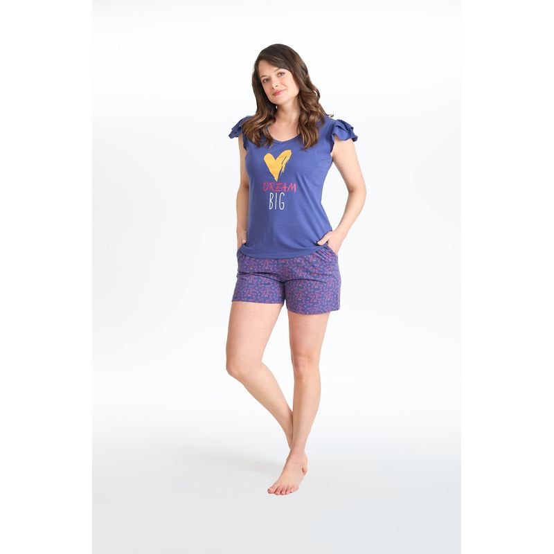 BECKIL - BECKIL COD 1775 PIJAMA SHORT ALGODON JERSEY ESTAMPADO CORAZON