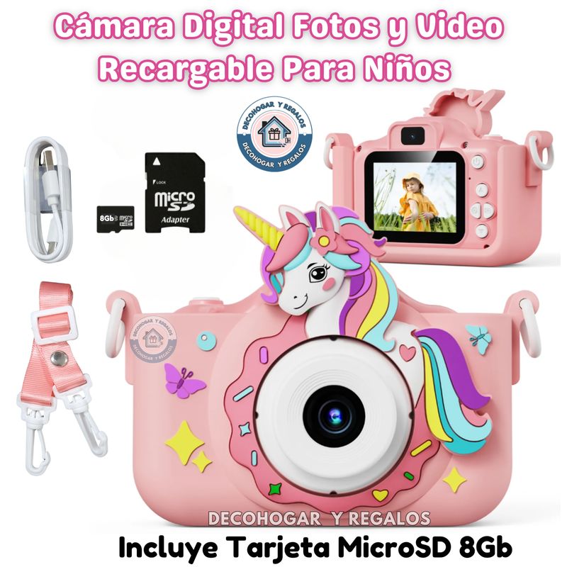 GENERICO - Cámara Juguete Para Niños Digital Fotos Video Recargable
