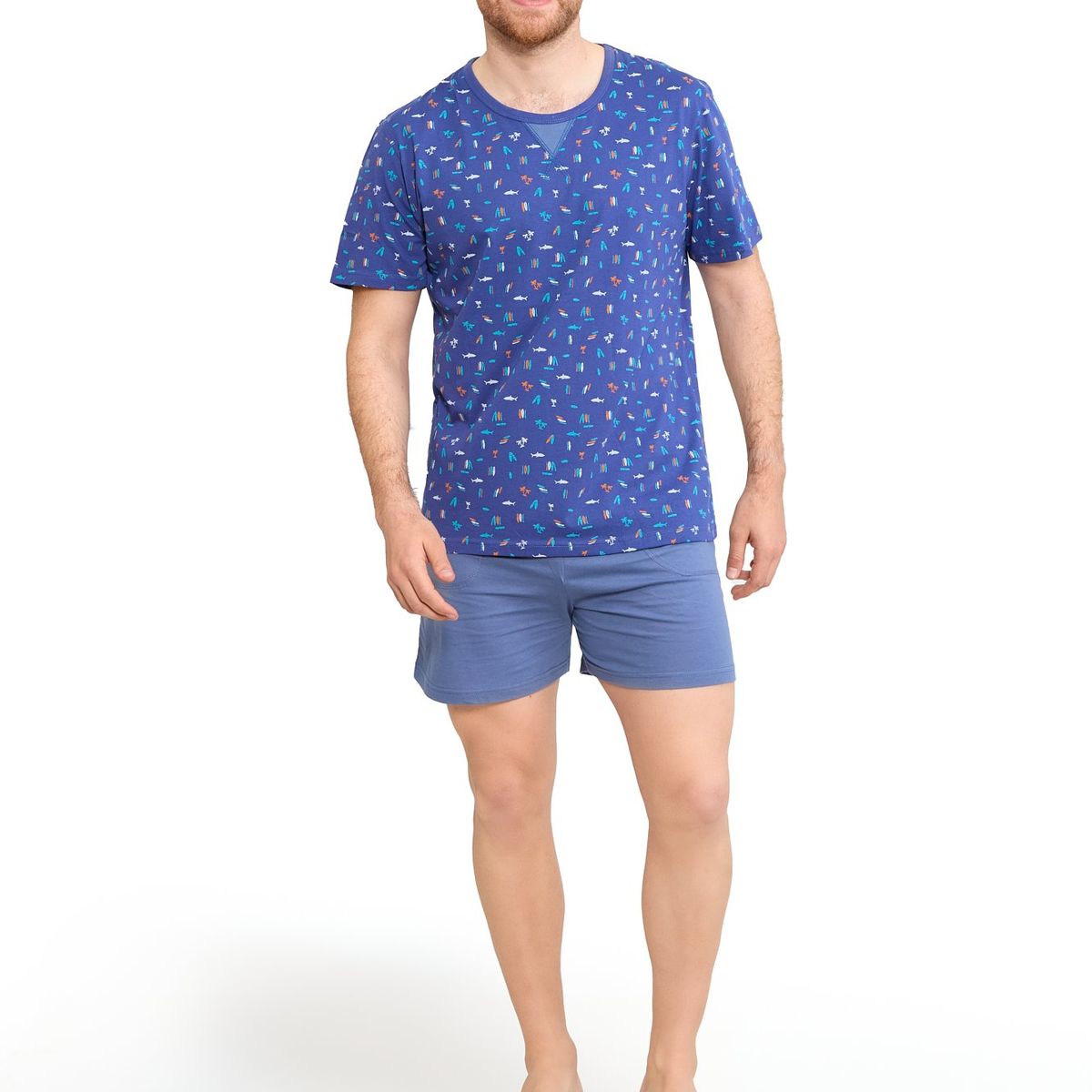 BECKIL - BECKIL COD 3134 PIJAMA SHORT ALGODON JERSEY POLERA ESTAMPADA