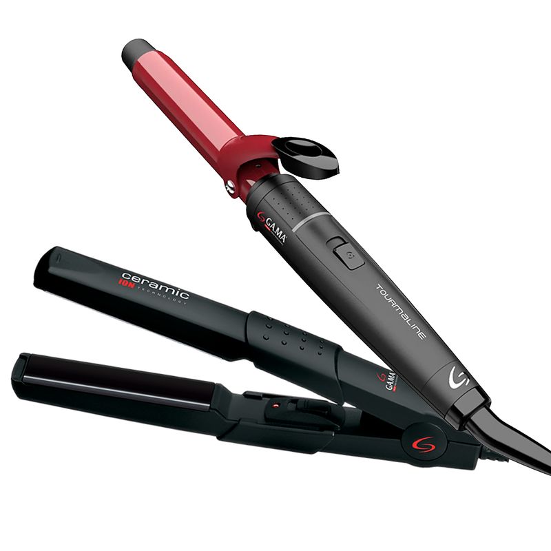 GAMA - Pack Gama Plancha Alisadora CP1 Mini Ceramic Ion + Ondulador New Tourmaline 19 mm
