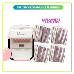 AMERICAN CRAFTS - Encuadernadora Cinch ROSADA + 12 PLANNERS S21