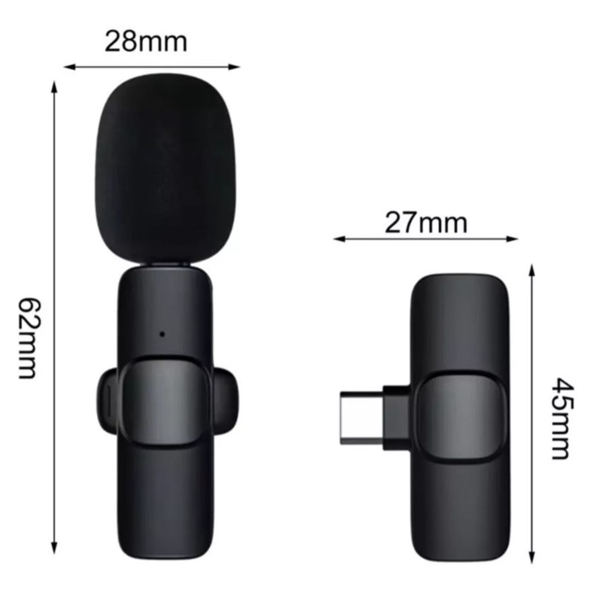 GENERICO - Microfono Solapa Inalambrico Wifi Con Receptor Usb Tipo C
