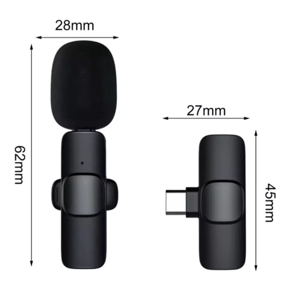 GENERICO - Microfono Solapa Inalambrico Wifi Con Receptor Usb Tipo C