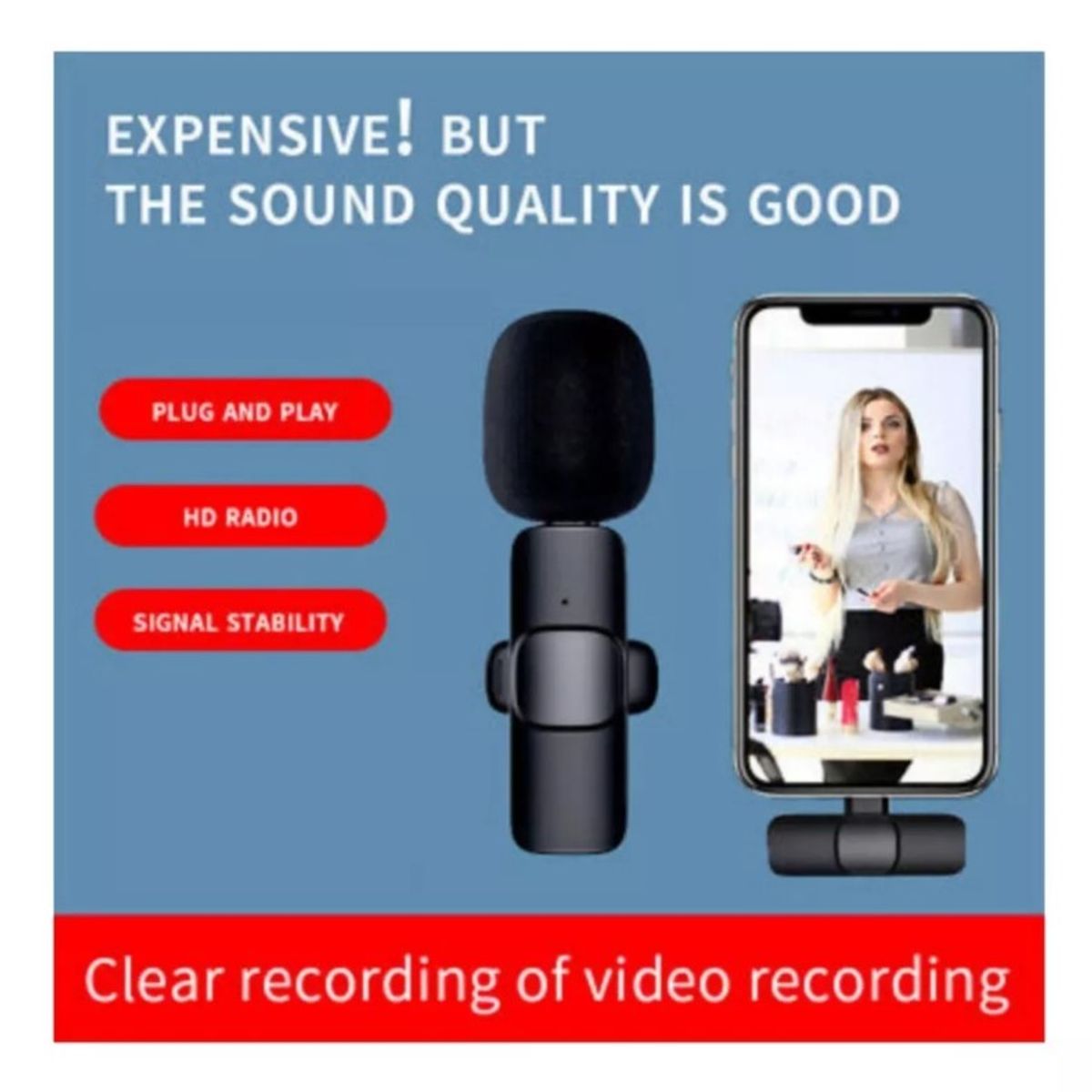 GENERICO - Microfono Solapa Inalambrico Wifi Con Receptor Usb Tipo C