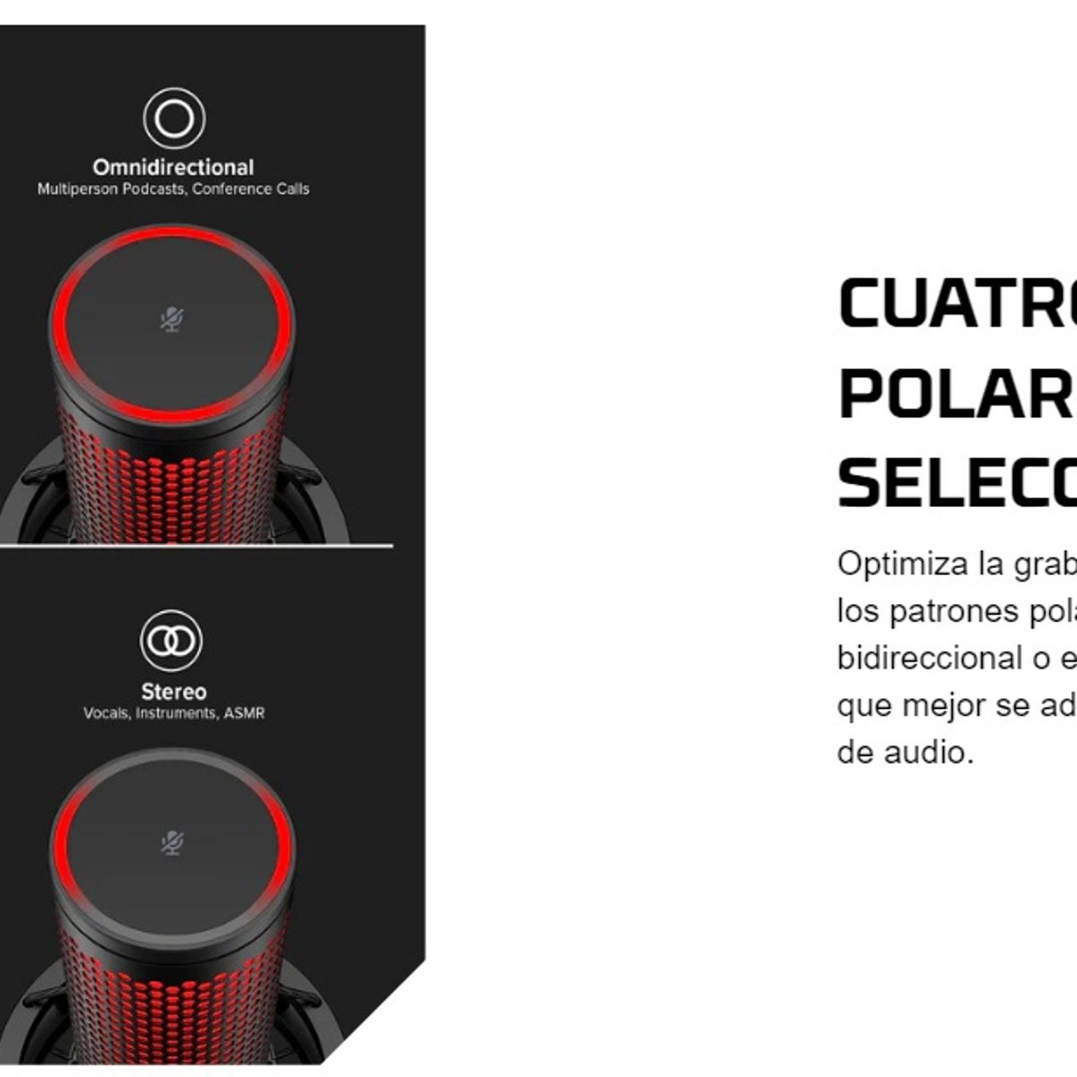 HYPERX - Micrófono Usb-c Hyperx Quadcast 2 Color Rojo Para Streaming