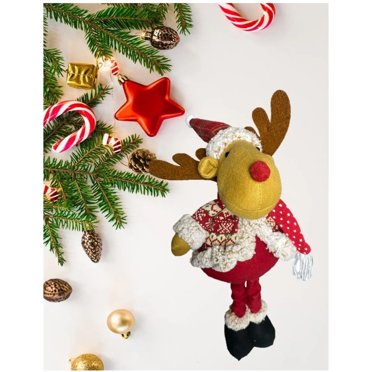 GENERICO - Mono Patas Largas Adorno Navidad Decoración Pascuero Navideño