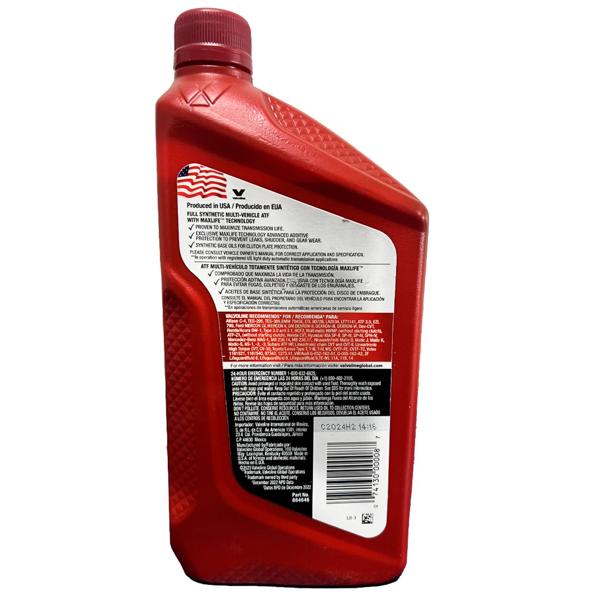 VALVOLINE - Aceite Transmision Atf Valvoline Lv Maxlife 946 Ml