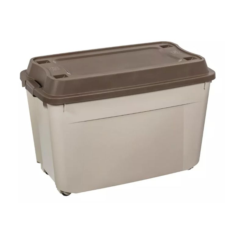 REYPLAST - Caja Móvil Con Ruedas Reforzada 210 Litros Beige