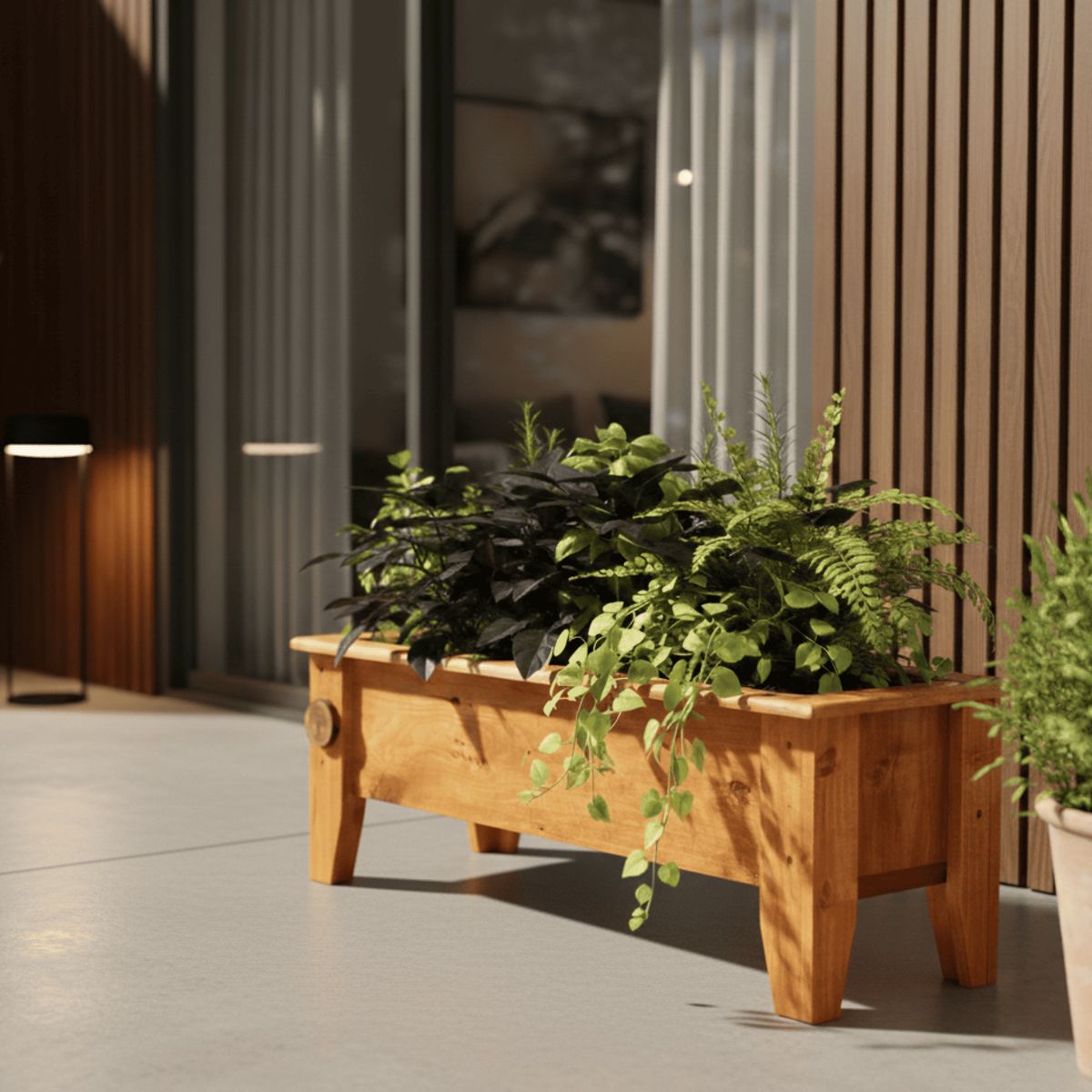 GENERICO - Macetero Jardinera De Madera Rectangular 104 cm.