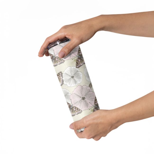 GENERICO - Vaso termico Tumbler TUMB38 Flores Mariposas 600 ml