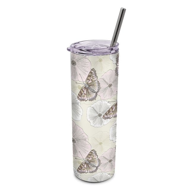 GENERICO - Vaso termico Tumbler TUMB38 Flores Mariposas 600 ml