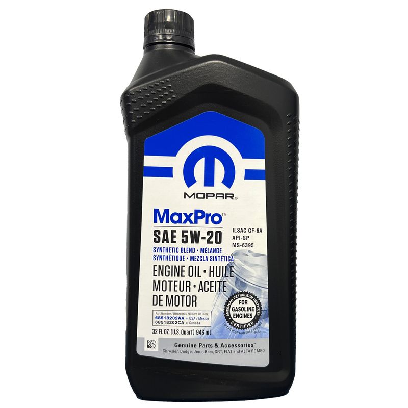 GENERICO - Aceite Motor 5w20 Mopar / Dodge / Jeep Bidón 946 Ml