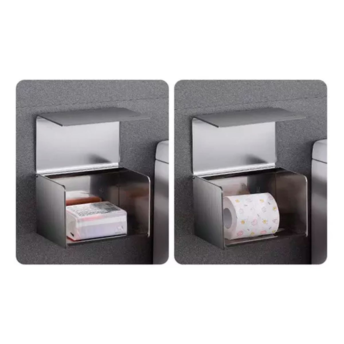 IRM - Porta Confort Papel Higienico con tapa Acero Inoxidable