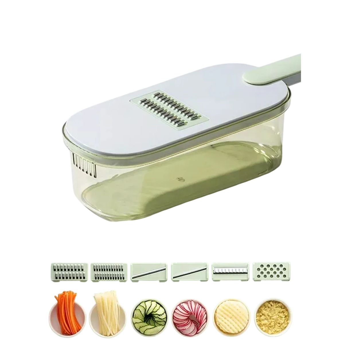 GENERICO - Picador Y Rallador Verduras Y Queso Multifuncional 6 Cortes