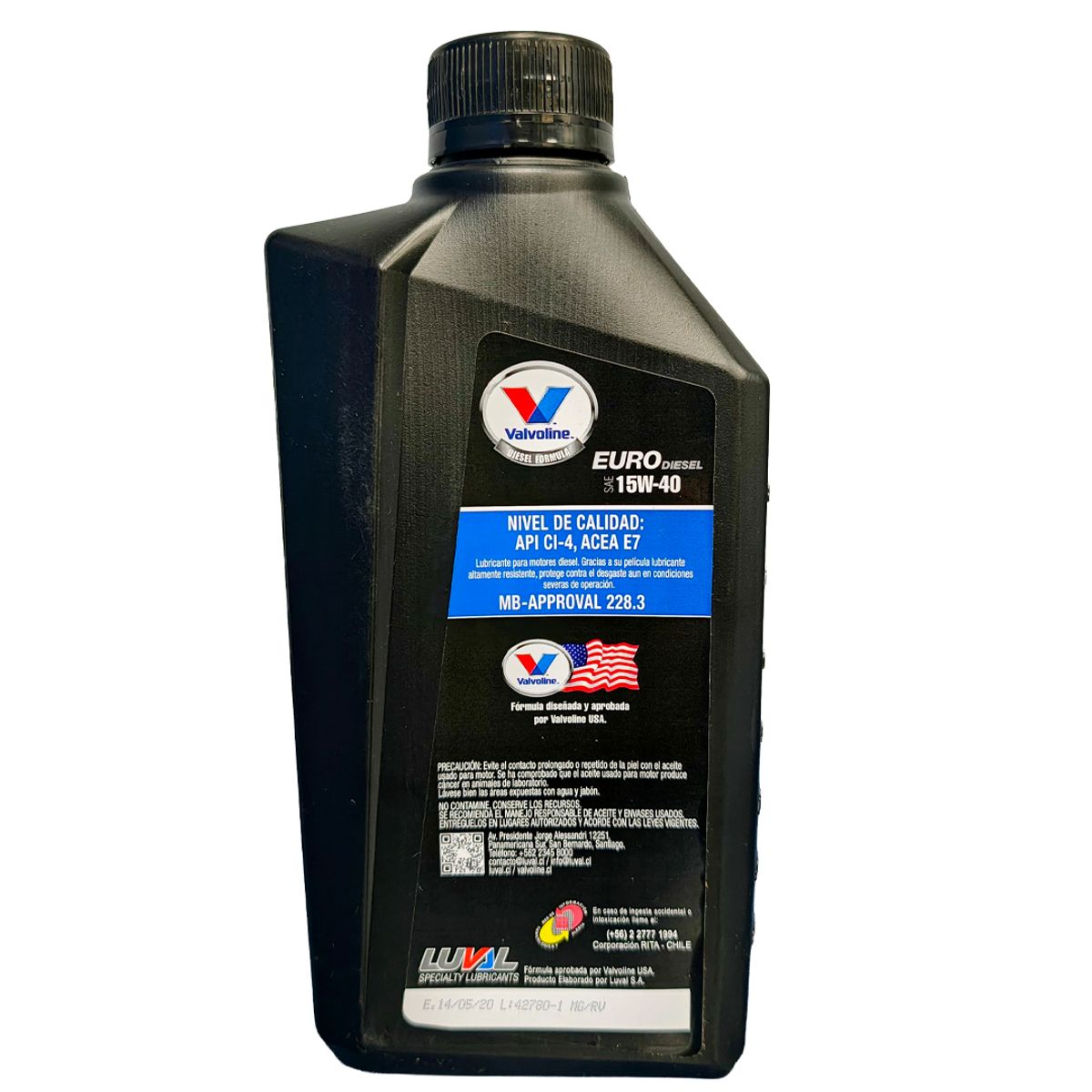 VALVOLINE - Aceite 15w40 Ci-4 Eurodiesel E-4 Valvoline 1 Litro